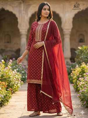 ethnic wear with sharara bottom and dupatta kurtis