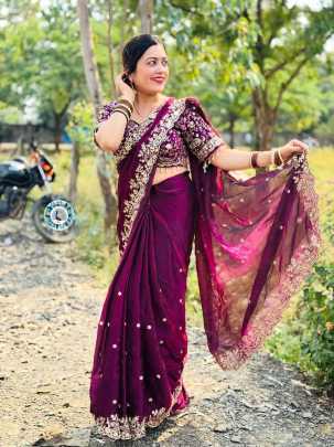 Fendi Silk Party wear saree