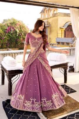 Sequins and Thread Embroidery Work  lehenga