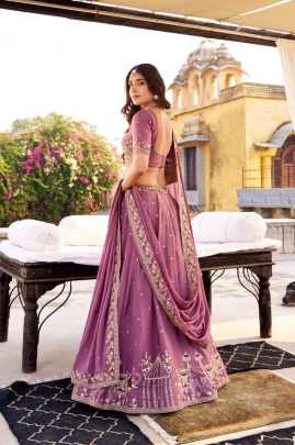 Sequins and Thread Embroidery Work  lehenga