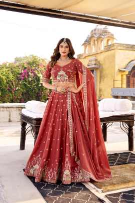 Sequins and Thread Embroidery Work  lehenga